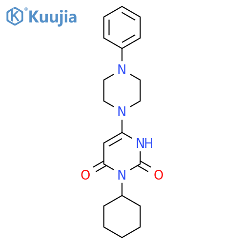 3-cyclohexyl-6-(4-phenylpiperazin-1-yl)-1,2,3,4-tetrahydropyrimidine-2,4-dione structure