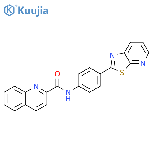 N-(4-{1,3thiazolo5,4-bpyridin-2-yl}phenyl)quinoline-2-carboxamide structure