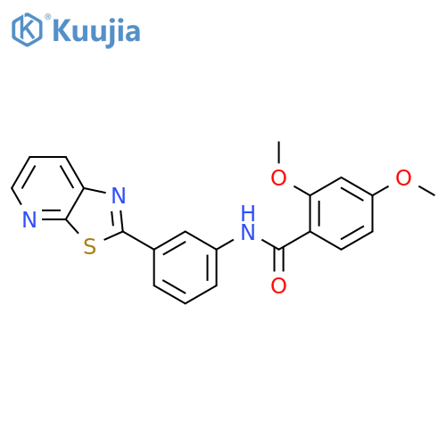 2,4-dimethoxy-N-(3-{1,3thiazolo5,4-bpyridin-2-yl}phenyl)benzamide structure