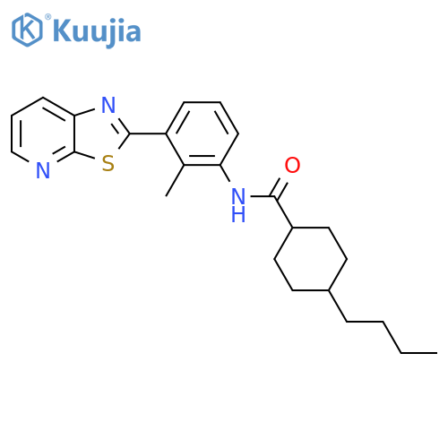 4-butyl-N-(2-methyl-3-{1,3thiazolo5,4-bpyridin-2-yl}phenyl)cyclohexane-1-carboxamide structure