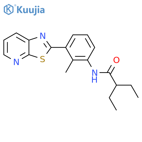 2-ethyl-N-(2-methyl-3-{1,3thiazolo5,4-bpyridin-2-yl}phenyl)butanamide structure