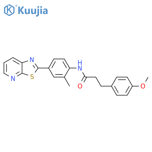 3-(4-methoxyphenyl)-N-(2-methyl-4-{1,3thiazolo5,4-bpyridin-2-yl}phenyl)propanamide structure
