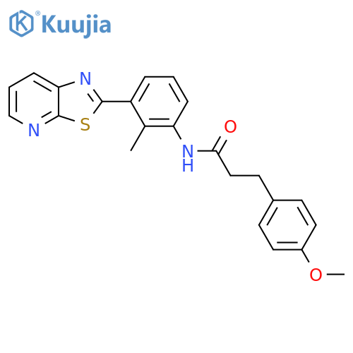 3-(4-methoxyphenyl)-N-(2-methyl-3-{1,3thiazolo5,4-bpyridin-2-yl}phenyl)propanamide structure