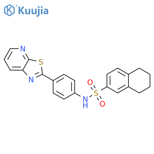 N-(4-{1,3thiazolo5,4-bpyridin-2-yl}phenyl)-5,6,7,8-tetrahydronaphthalene-2-sulfonamide structure