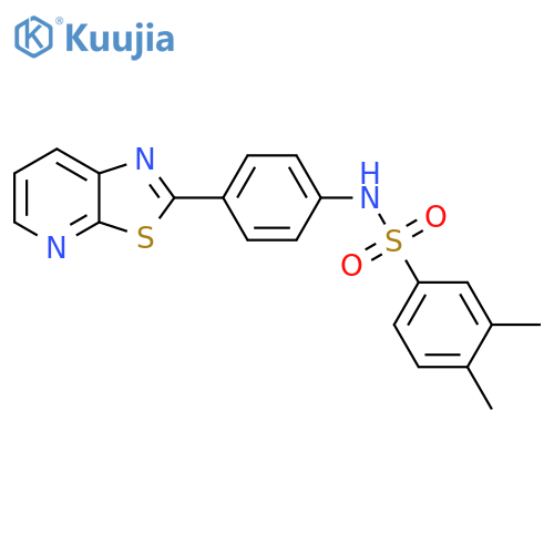 3,4-dimethyl-N-(4-{1,3thiazolo5,4-bpyridin-2-yl}phenyl)benzene-1-sulfonamide structure