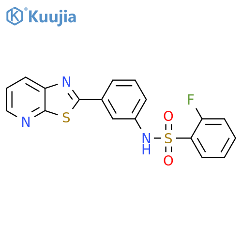 2-fluoro-N-(3-{1,3thiazolo5,4-bpyridin-2-yl}phenyl)benzene-1-sulfonamide structure