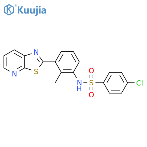 4-chloro-N-(2-methyl-3-{1,3thiazolo5,4-bpyridin-2-yl}phenyl)benzene-1-sulfonamide structure