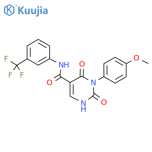 3-(4-methoxyphenyl)-2,4-dioxo-N-3-(trifluoromethyl)phenyl-1,2,3,4-tetrahydropyrimidine-5-carboxamide structure