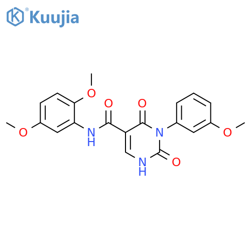 N-(2,5-dimethoxyphenyl)-3-(3-methoxyphenyl)-2,4-dioxo-1,2,3,4-tetrahydropyrimidine-5-carboxamide structure