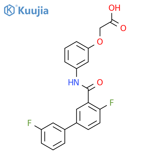 3-[(3'-Fluoro-4-fluorobiphenyl-3-carbonyl)amino]phenoxyacetic acid structure