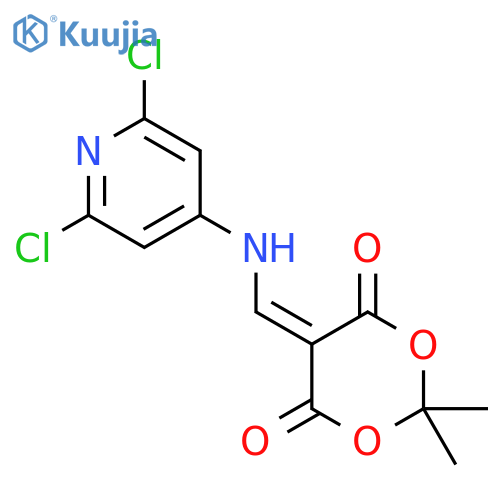 5-{(2,6-dichloropyridin-4-yl)aminomethylidene}-2,2-dimethyl-1,3-dioxane-4,6-dione structure