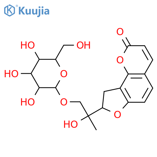 Angenomalin; (S)-form, 3',4'-Dihydro, 3'S,4'-dihydroxy, 4'-O-β-D-glucopyranoside structure