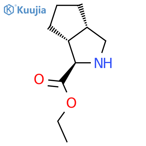 Cyclopenta[c]pyrrole-1-carboxylicacid, octahydro-, ethyl ester, (1R,3aS,6aR)-rel- structure