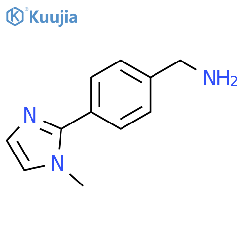 [4-(1-methylimidazol-2-yl)phenyl]methanamine structure