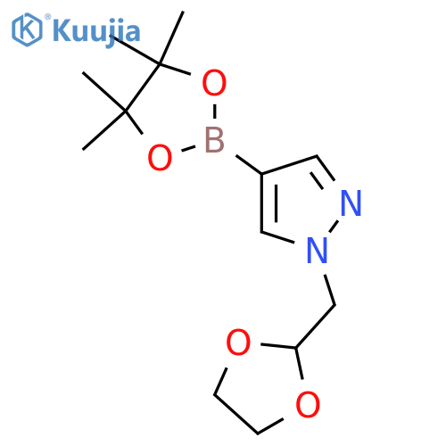 1-(1,3-dioxolan-2-ylmethyl)-4-(tetramethyl-1,3,2-dioxaborolan-2-yl)-1H-pyrazole structure