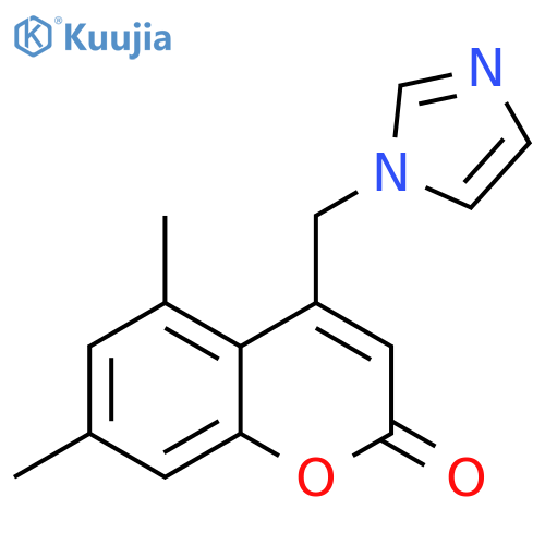 4-(1H-imidazol-1-yl)methyl-5,7-dimethyl-2H-chromen-2-one structure