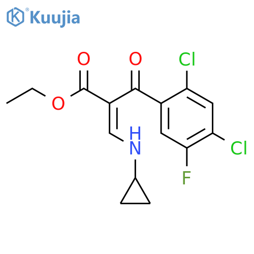Benzenepropanoic acid,2,4-dichloro-a-[(cyclopropylamino)methylene]-5-fluoro-b-oxo-, ethyl ester structure