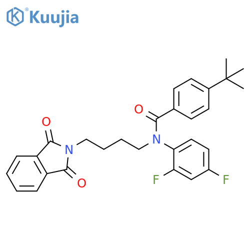 4-tert-butyl-N-(2,4-difluorophenyl)-N-4-(1,3-dioxo-2,3-dihydro-1H-isoindol-2-yl)butylbenzamide structure
