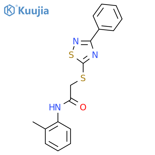 N-(2-methylphenyl)-2-(3-phenyl-1,2,4-thiadiazol-5-yl)sulfanylacetamide structure