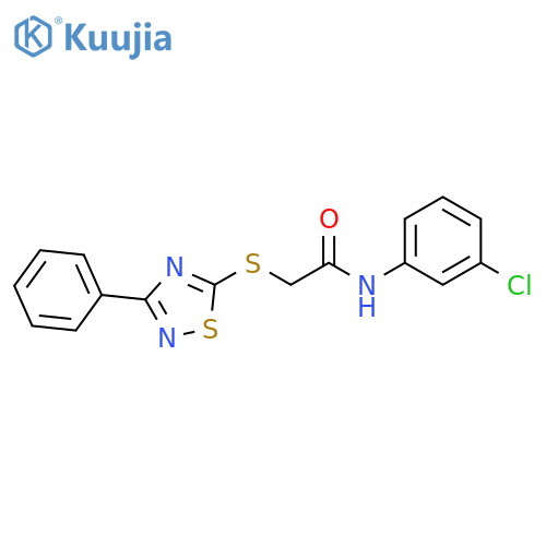 N-(3-chlorophenyl)-2-(3-phenyl-1,2,4-thiadiazol-5-yl)sulfanylacetamide structure