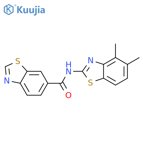 N-(4,5-dimethyl-1,3-benzothiazol-2-yl)-1,3-benzothiazole-6-carboxamide structure