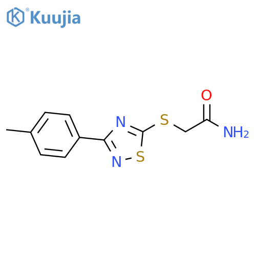 2-{3-(4-methylphenyl)-1,2,4-thiadiazol-5-ylsulfanyl}acetamide structure