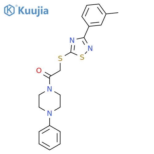 2-{3-(3-methylphenyl)-1,2,4-thiadiazol-5-ylsulfanyl}-1-(4-phenylpiperazin-1-yl)ethan-1-one structure
