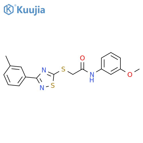 N-(3-methoxyphenyl)-2-{3-(3-methylphenyl)-1,2,4-thiadiazol-5-ylsulfanyl}acetamide structure