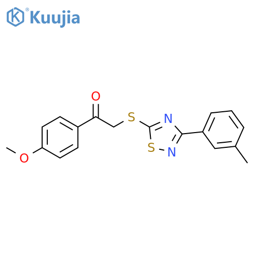 1-(4-methoxyphenyl)-2-{3-(3-methylphenyl)-1,2,4-thiadiazol-5-ylsulfanyl}ethan-1-one structure