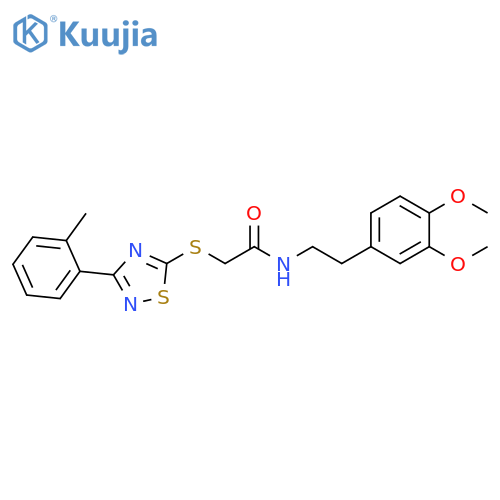 N-2-(3,4-dimethoxyphenyl)ethyl-2-{3-(2-methylphenyl)-1,2,4-thiadiazol-5-ylsulfanyl}acetamide structure