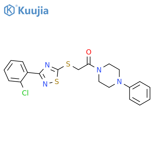 2-{3-(2-chlorophenyl)-1,2,4-thiadiazol-5-ylsulfanyl}-1-(4-phenylpiperazin-1-yl)ethan-1-one structure