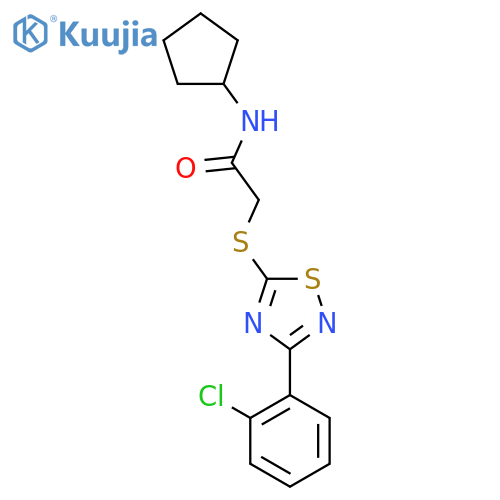 2-{3-(2-chlorophenyl)-1,2,4-thiadiazol-5-ylsulfanyl}-N-cyclopentylacetamide structure