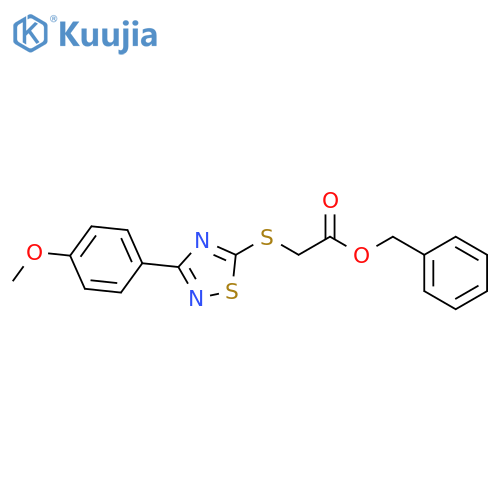 benzyl 2-{3-(4-methoxyphenyl)-1,2,4-thiadiazol-5-ylsulfanyl}acetate structure