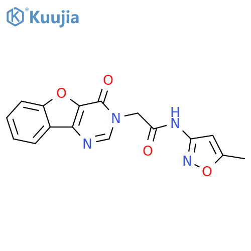 N-(5-methyl-1,2-oxazol-3-yl)-2-{6-oxo-8-oxa-3,5-diazatricyclo7.4.0.0^{2,7}trideca-1(9),2(7),3,10,12-pentaen-5-yl}acetamide structure
