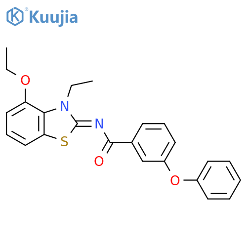 N-(2E)-4-ethoxy-3-ethyl-2,3-dihydro-1,3-benzothiazol-2-ylidene-3-phenoxybenzamide structure