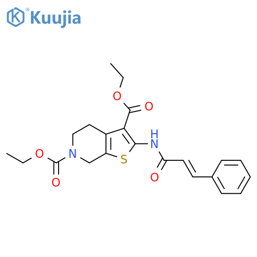 3,6-diethyl 2-(2E)-3-phenylprop-2-enamido-4H,5H,6H,7H-thieno2,3-cpyridine-3,6-dicarboxylate structure