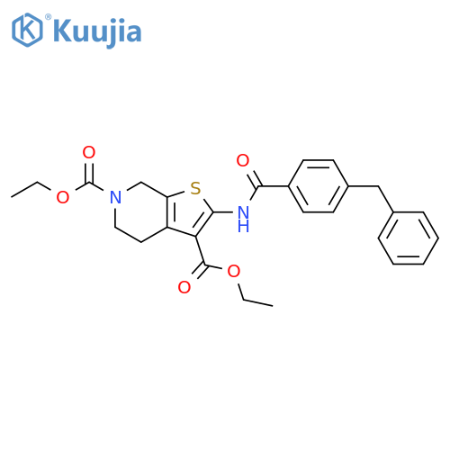 3,6-diethyl 2-(4-benzylbenzamido)-4H,5H,6H,7H-thieno2,3-cpyridine-3,6-dicarboxylate structure