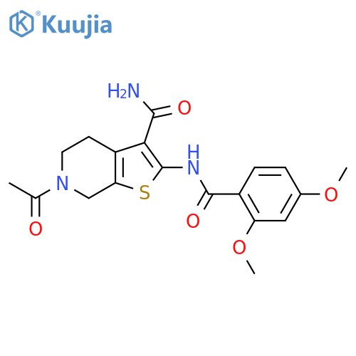 6-acetyl-2-(2,4-dimethoxybenzamido)-4H,5H,6H,7H-thieno2,3-cpyridine-3-carboxamide structure