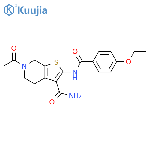 6-acetyl-2-(4-ethoxybenzamido)-4H,5H,6H,7H-thieno2,3-cpyridine-3-carboxamide structure