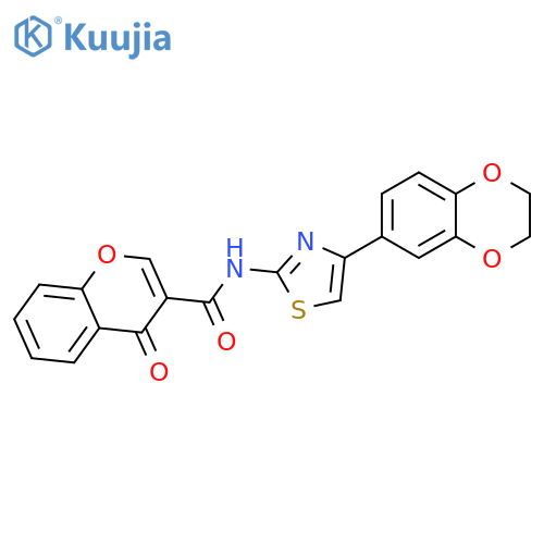 N-4-(2,3-dihydro-1,4-benzodioxin-6-yl)-1,3-thiazol-2-yl-4-oxo-4H-chromene-3-carboxamide structure