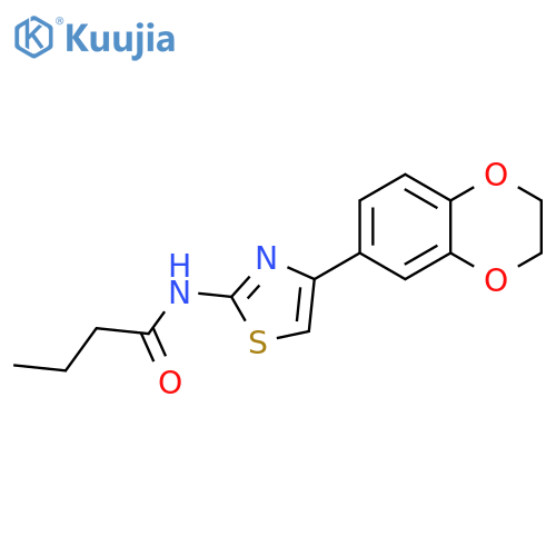 N-4-(2,3-dihydro-1,4-benzodioxin-6-yl)-1,3-thiazol-2-ylbutanamide structure