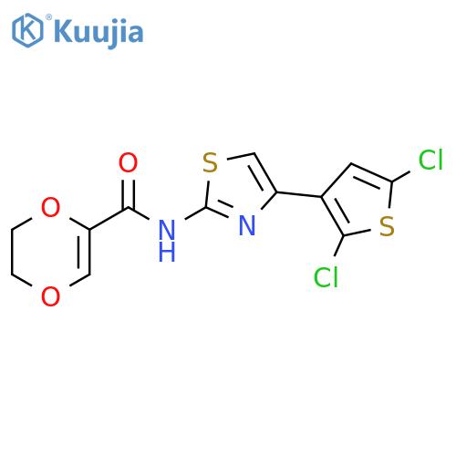 N-4-(2,5-dichlorothiophen-3-yl)-1,3-thiazol-2-yl-5,6-dihydro-1,4-dioxine-2-carboxamide structure