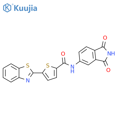 5-(1,3-benzothiazol-2-yl)-N-(1,3-dioxo-2,3-dihydro-1H-isoindol-5-yl)thiophene-2-carboxamide structure
