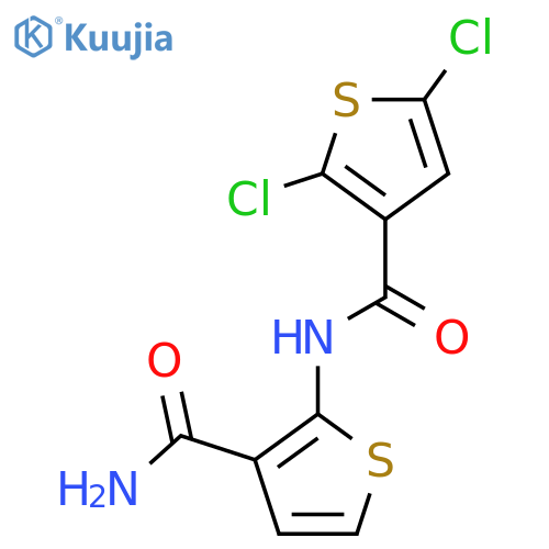 N-(3-carbamoylthiophen-2-yl)-2,5-dichlorothiophene-3-carboxamide structure