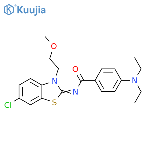 N-(2Z)-6-chloro-3-(2-methoxyethyl)-2,3-dihydro-1,3-benzothiazol-2-ylidene-4-(diethylamino)benzamide structure