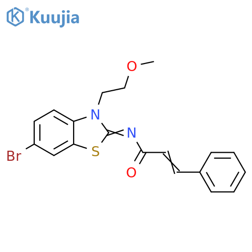 (2E)-N-(2Z)-6-bromo-3-(2-methoxyethyl)-2,3-dihydro-1,3-benzothiazol-2-ylidene-3-phenylprop-2-enamide structure