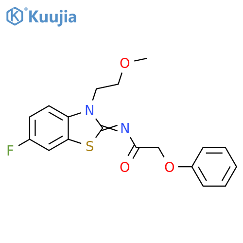 N-(2Z)-6-fluoro-3-(2-methoxyethyl)-2,3-dihydro-1,3-benzothiazol-2-ylidene-2-phenoxyacetamide structure