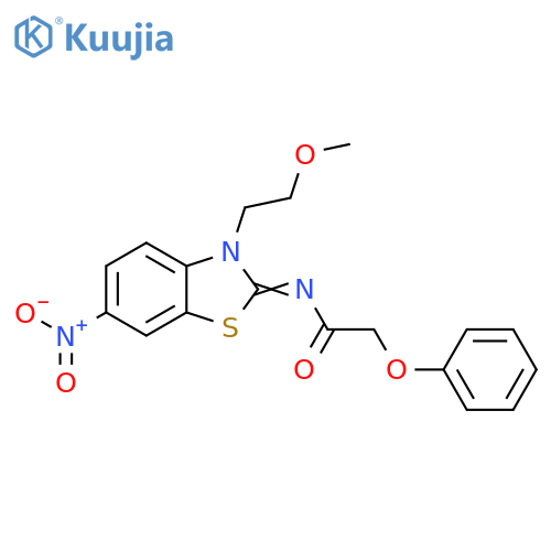N-(2Z)-3-(2-methoxyethyl)-6-nitro-2,3-dihydro-1,3-benzothiazol-2-ylidene-2-phenoxyacetamide structure