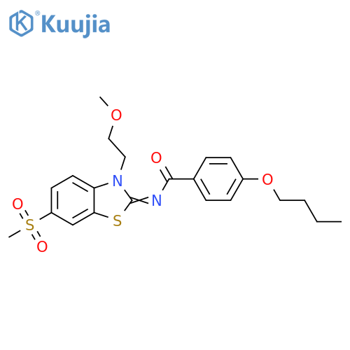 4-butoxy-N-(2Z)-6-methanesulfonyl-3-(2-methoxyethyl)-2,3-dihydro-1,3-benzothiazol-2-ylidenebenzamide structure