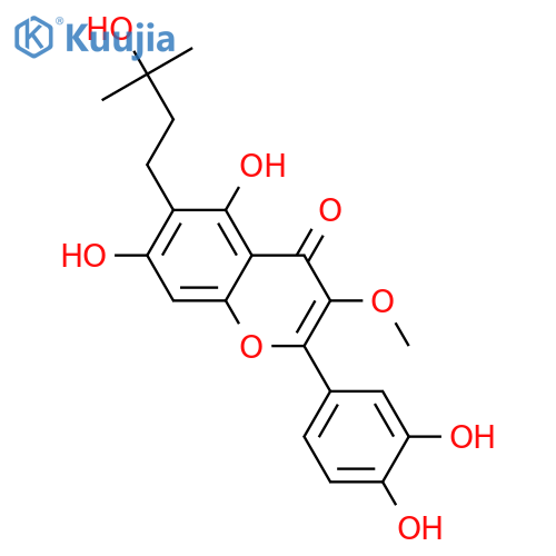3,3',4',5,7-Pentahydroxy-6-prenylflavone; 2'',3''-Dihydro, 3''-hydroxy, 3-Me ether structure